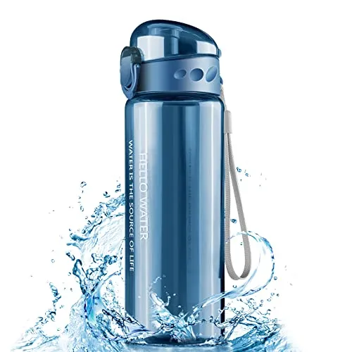 Uootach Trinkflasche, 780ml Sport Trinkflasche Bisphenol A-freie auslaufsichere Wasserflasche, Ein Druck zum Öffnen, für Sport, Fitnessstudio, Radfahren, Schule, Büro, Camping(Blau)
