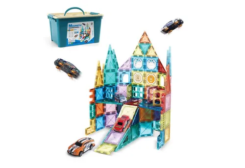 Esun Magnetische Bausteine 108 Teile - Farbenfrohes Magnetspielzeug für kreative Kinder - Entfalten Sie die Kreativität Ihres Kindes mit 108 bunten Magnetbausteinen! Ideal zum Bauen von 2D- und 3D-Modellen, fördert es spielerisch die Vorstellungskraft und Feinmotorik.