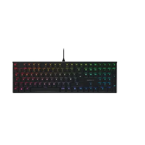 CHERRY MX 10.0N RGB - Flache Mechanische Gaming-Tastatur - Tastaturen: Hochwertige Gaming-Tastatur mit flachem Design und CHERRY MX LOW PROFILE SPEED Switches für schnelles Tippgefühl und lebendige RGB-Beleuchtung.