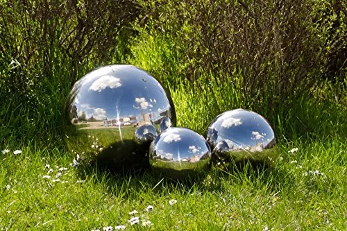 Köhko 3er Gartenkugeln Set aus Edelstahl
