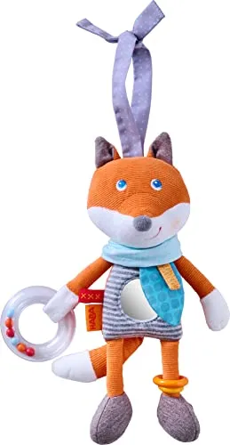HABA Unisex Stoffpuppe Entdeckerfigur Fuchs Foxi - Kinderwagenkette mit süßer Entdeckerfigur, ideal für Babys ab 6 Monaten. Foxi begeistert mit einem Rasselring und Spiegelfolie für spannende Entdeckungen.