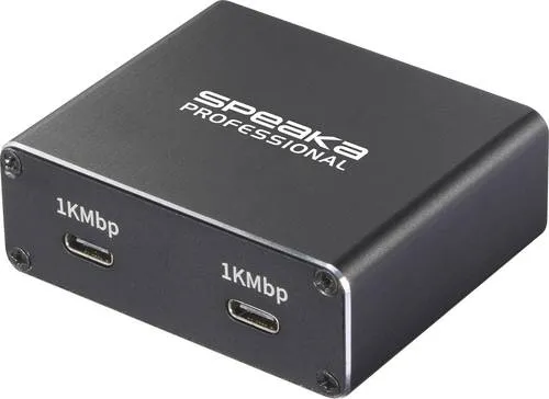 SpeaKa Professional SP-GNS-240 Splitter 2 Port USB-C 1 GBit/s USB-Stromversorgung