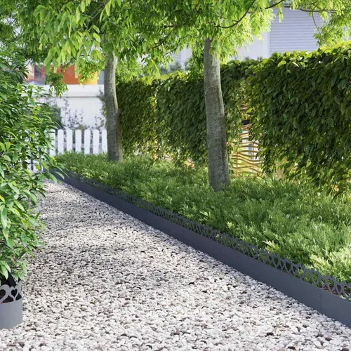 vidaXL Rasenkanten Anthrazit 30er Set 103 x 0,05 x 22 cm - Elegante Metallrasenkanten für eine klare Abgrenzung von Gartenbeeten und Wegen. Verleiht deinem Garten Struktur und fügt sich harmonisch in jedes Design ein. Robuste Stahlkonstruktion für langlebige Nutzung im Außenbereich.