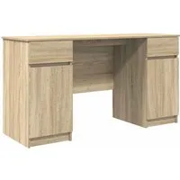 vidaXL Schreibtisch Sonoma Eiche 140x49x76 cm - Kinderschreibtische mit elegantem Sonoma Eichen-Finish, ideal für kleine Räume und bietet viel Stauraum für Materialien – perfekt für produktives Lernen.