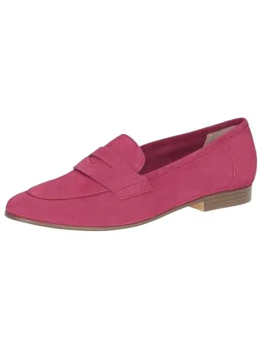 CAPRICE Slipper für Damen, Gr. 39, pink (fuchsia) - Halbschuhe aus Veloursleder mit klassischem Design und komfortablem Blockabsatz, ideal für den Business-Alltag.