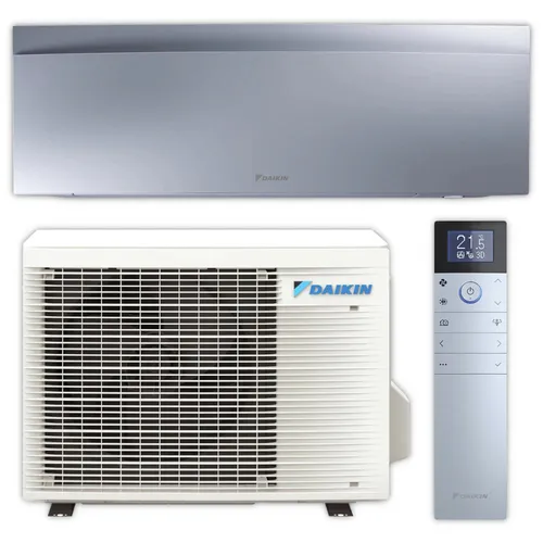 DAIKIN Split Klimaanlage Set Emura 3 | FTXJ20A+RXJ20A | Silber | 2,0 kW - Ideal für Räume bis 25 m². Kühlen, Heizen und Lüften in einem eleganten Design. Ausgestattet mit intelligenten Sensoren für optimalen Komfort und geprüfter Luftfiltertechnologie.