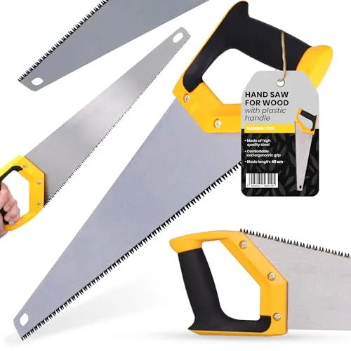 Handsäge Säge 450 mm Fuchsschwanz Holzsäge Baumsäge Sägeblatt Bausäge Gartensäge Gehärteter Scharfe Präzisionszähne Mehrzwecksäge Metallsäge mit Rutschfester Griff