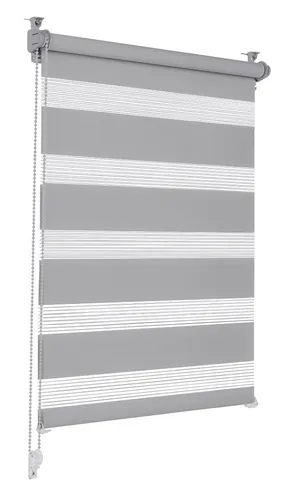 Doppelrollo grau 45x210cm Klemmrollo Seitenzug Seitenzugrollo Duorollo Klemmfix
