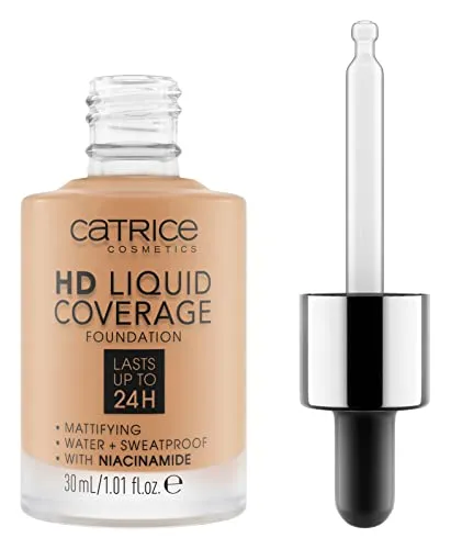 Catrice HD Liquid Coverage Foundation, Nr. 046, Nude, langanhaltend, mattierend, matt, für unreine Haut, vegan, ölfrei, wasserfest, ohne Alkohol, 1er Pack (30ml)