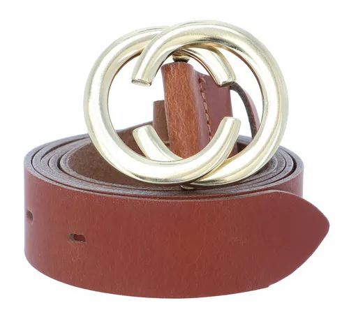 Vanzetti Ledergürtel mit Dornschließe - Braun 95 - Hochwertiger Damen-Ledergürtel in cognac mit 3 cm Breite und eleganter Dornschließe, perfekt für stilvolle Outfits.