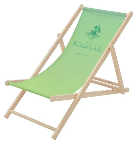 Ecd Germany Klappbare Liegestuhl Beach Club Grün – Robuste Holzliege Mit 3-fach Verstellbarer Rückenlehne - Genießen Sie entspannte Stunden mit der klappbaren Liegestuhl aus Holz. Mit 3 verstellbaren Positionen und einem atmungsaktiven Bezug ist sie perfekt für Garten, Balkon oder Strand. Platzsparend und leicht zu transportieren!