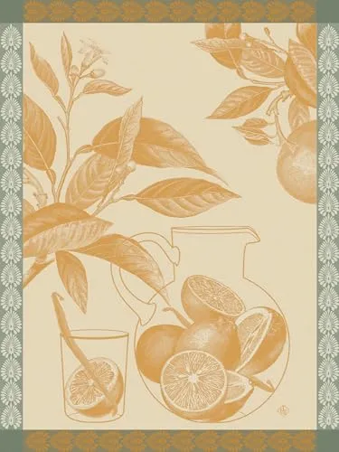 Le Jacquard Français Geschirrtuch Eaux D'Agrumes Mandarine 60x80 cm Baumwolle