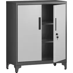 SONGMICS Aktenschrank mit 2 Türen, abschließbar in schwarz von SONGMICS