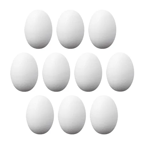 Ideen mit Herz | Styropor-Eier | 10er Pack | 4,5 cm hoch, Ø ca. 3 cm | Rohlinge zum Basteln