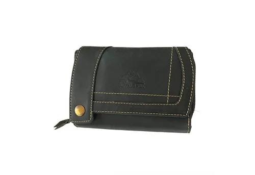 Buffalo Hill Geldbörse XL Büffelleder Portemonnaie, Kartenetui mit RFID-Schutz >BH-2679<, eleganter Damen Geldbeutel mit 12 Kartenfächern in Graphit