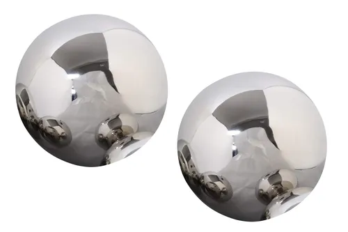 KYNAST 2er Set Kugel Ø 10 cm EDELSTAHL Dekokugel Gartenkugel Silberkugel Garten