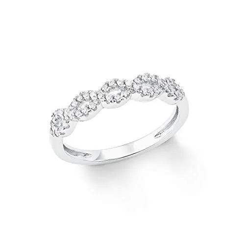 Amor Ring 925 Sterling Silber mit Zirkonia - Eleganter Damenring aus 925 Sterling Silber, verziert mit funkelndem Zirkonia. Ideal als Geschenk in einer hübschen Schmuck Geschenkbox – perfekt für besondere Anlässe!