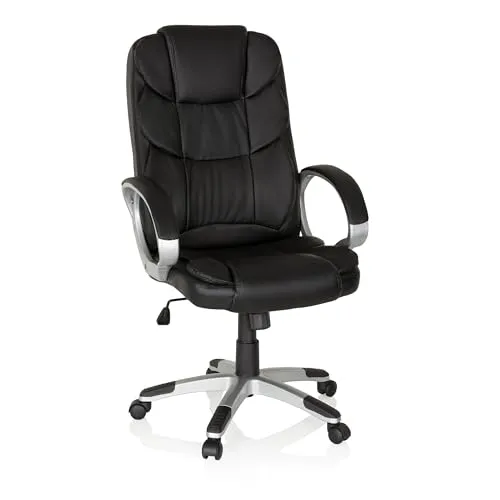 MyBuero XXL Chefsessel Relax BY155 - Ergonomischer Bürostuhl - Bürostuhl mit Wipp-Mechanik und stufenlos verstellbarer Sitzhöhe (46-56 cm) für individuellen Komfort, gepolstert für langanhaltenden Sitzgenuss und mit eleganten Armlehnen aus Kunstleder.