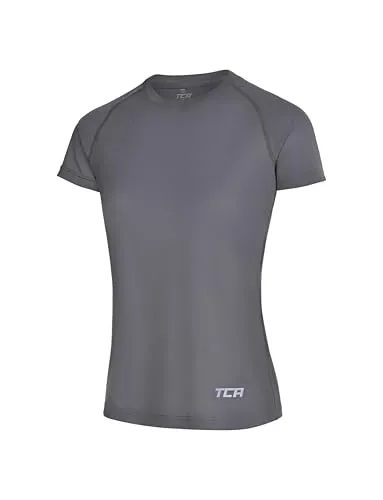 TCA Sportshirt Damen - Funktionsshirt für Fitness und Yoga - Activewear-T-Shirt für Damen, aus atmungsaktivem, leichtem Stoff mit fortschrittlicher Schweißableitungstechnologie für maximalen Komfort und Bewegungsfreiheit während des Trainings.