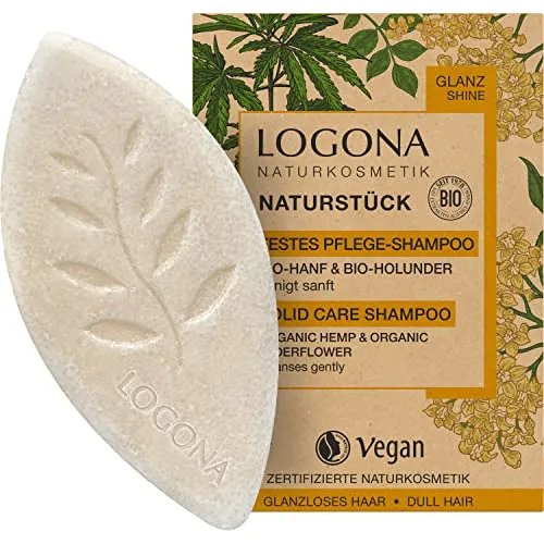 Logona festes Shampoo Hanf Holunder - Shampoos für alle Haartypen, mit Bio-Hanf & Bio-Holunder für geschmeidigen Glanz und zart-blumigen Duft, der die Sinne verwöhnt.