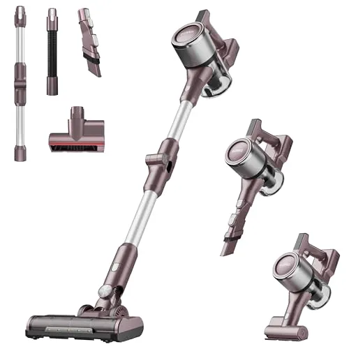 Eureka AK10 Pro Akku Staubsauger - Stabstaubsauger mit 29000pa Saugkraft und 60 Minuten Laufzeit; ideal für Tierhaare und schwer erreichbare Stellen dank faltbarem Design und Smart-LED-Display.