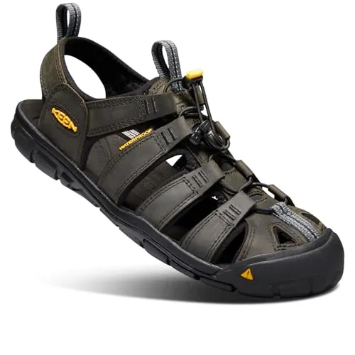 Keen Herren Clearwater Cnx Leather Sandalen, Grau (Magnet/Black) - 40.5 EU - Wanderschuhe mit atmungsaktivem Synthetik-Obermaterial und rutschfester Gummisohle, ideal für Abenteuer in der Natur und am Wasser.