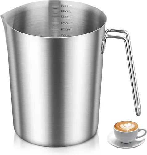 GOMETY Messbecher Edelstahl 1500 ML, 304 Edelstahl Messbecher mit Griff &
