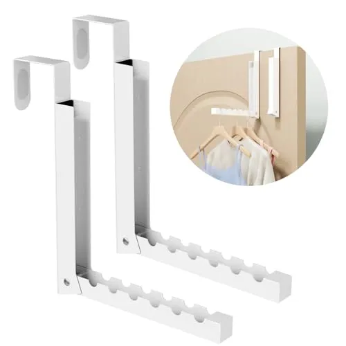 Kleiderbügel, zusammenklappbar, für Innenräume, Waschküche, kompakt, klein, faltbar, tragbar, Kleiderbügel, Haken, zusammenklappbar, 2 Stück