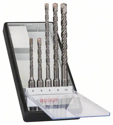 Bosch Accessories 2607019927 Hartmetall Hammerbohrer-Set 5teilig 5 mm, 6 mm, 6 mm, 8 mm, 10mm SDS-Plus 1 Set