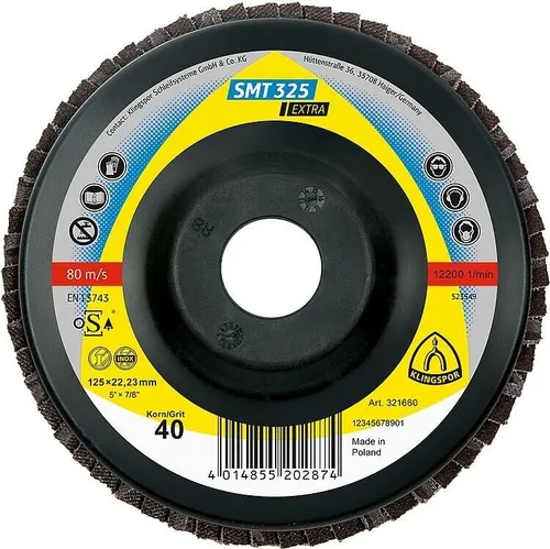 Klingspor Lamellenschleifteller K40 125x22,23mm gewölbt