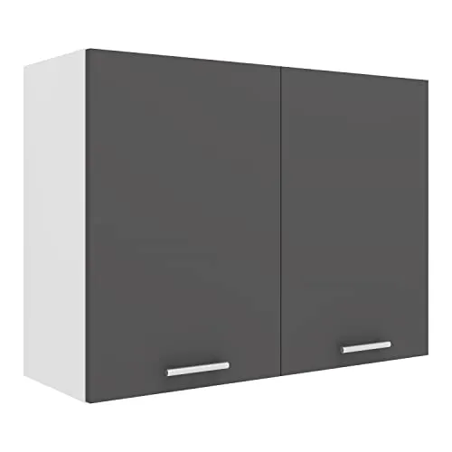 VCM Hängeschrank Esilo - Moderner Küchenschrank in Weiß/Anthrazit - Küchenschrank mit pflegeleichter Oberfläche und robustem Metall-Montagematerial, ideal für eine schlichte und moderne Kücheneinrichtung.