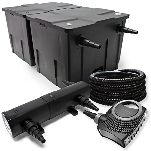 Wiltec Komplettset: CBF-350B Teichfilteranlage mit NEO10000 Teichpumpe
