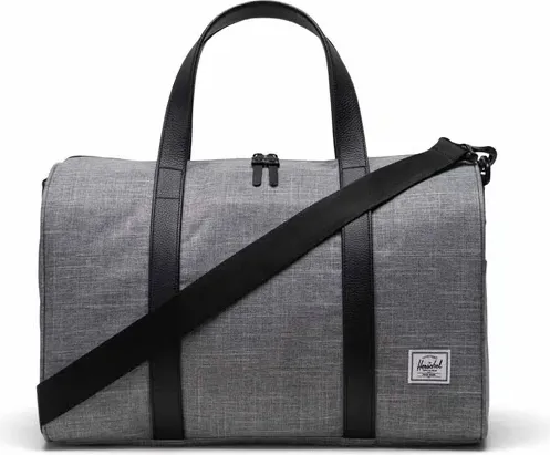Herschel Novel™ Carry On Duffle Reisetasche - Raven Crosshatch Grey - Stylische Reisetasche mit Laptopfach und 26,5 Litern Stauraum. Ideal für Reisen, mit wasserdichtem Reißverschluss, abnehmbarem Schultergurt und Trolleyhalterung.