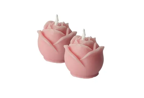 your castle Formkerze Rosenkerze 2er Set Dekokerze Rosenblüte handgemacht