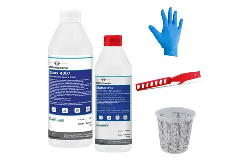 DD Composite Reparatur-Set 1,5kg Epoxidharz Set, Reparatur-Set, 1-St., Für Reparaturen von Rissen, Kratzern, undichten Stellen usw., hohe Klebkraft