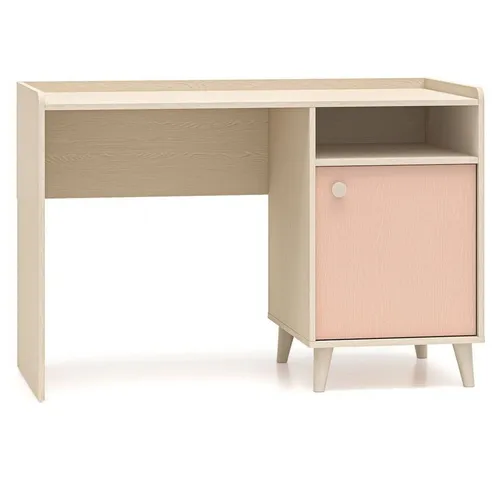 Lomadox Schreibtisch MODICA-131, beige mit rosa, Softclose-Schublade, fühlbare Struktur, 120cm Breit