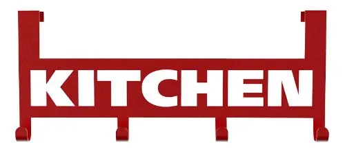 WENKO 4368090100 Küchengarderobe Kitchen, rot in rot von WENKO