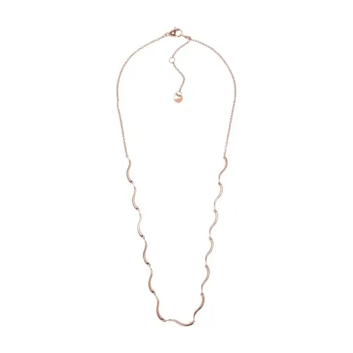 Skagen Damenkette Wave Edelstahl roségoldfarben, SKJ1745791 - Ketten für Damen, elegante roségoldfarbene Edelstahlkette mit poliertem Finish und verstellbarer Länge für individuellen Tragekomfort.