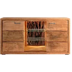 Sideboard Baumrinde Kommode mit LED-Beleuchtung von WOLFMÖBEL