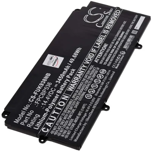 Akku für Fujitsu LifeBook U9310X - 14,4V Li-Polymer - Laptop-Akku mit hoher Kapazität von 3450mAh für langanhaltende Energieversorgung. Kompatibel und einfach zu laden, ideal für effizientes Arbeiten unterwegs.