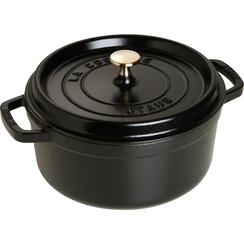 Staub Schmortopf LA Cocotte, Schwarz, 3,8 L - backofengeeignet - Töpfe - Hochwertiger Schmortopf aus Metall mit 3,8 L Fassungsvermögen, ideal für schmackhafte Gerichte und backofengeeignet für vielseitige Kochmöglichkeiten.