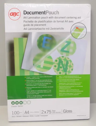 GBC Laminierfolie DIN A4 75 mic glänzend 100 St. Laminiertaschen Transparent Neu