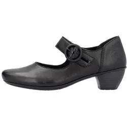 Rieker Damen Halbschuhe 41756 - Damen-Ballerinas mit robustem Glattleder-Obermaterial, flexiblem Design und individuell verstellbarem Klettverschluss für optimalen Tragekomfort.