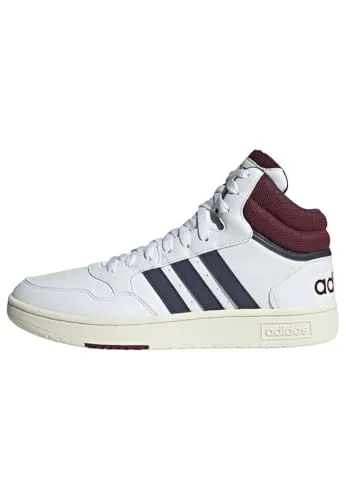 Adidas Herren Hoops 3.0 Mid Classic Vintage Shoes, Cloud White/Shadow Navy/Shadow Red, 42