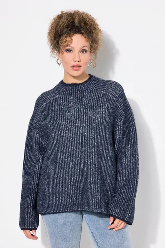 Ulla Popken Strickpullover Pullover Streifen Stehkragen Langarm