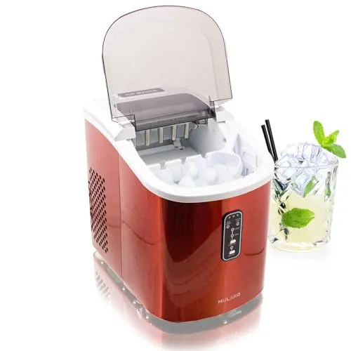 Eiswürfelbereiter IceMaker MULANO – Tragbare Edelstahlmaschine in Orange