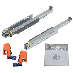 BLUM MOVENTO TIP-ON 766H Schubladenschienen - 450 mm Vollauszug mit TIP-ON-Funktion - Zubehör für Möbel mit verdecktem Vollauszug und integrierter TIP-ON-Funktion für sanftes Öffnen. Tragkraft bis 70 kg, ideal für Korpusse bis 600 mm Breite.