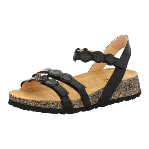 Think! Damen Koak Riemchen Sandale Schwarz 0020,41 EU - Nachhaltige Sandale mit pflanzlich gegerbtem Oberleder. Ideal für stilvolle und umweltbewusste Frauen, die Wert auf faire Produktion legen.