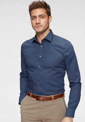 OLYMP Businesshemd No. Six super slim - Bügelleicht, blau - Klassisches Hemd in sehr schmaler Passform, bügelleicht und pflegeleicht, ideal für den eleganten Auftritt im Büro.