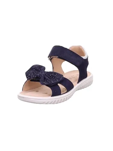 Superfit Mädchen Sparkle Sandalen, Blau 8000, 27 EU - Wanderschuhe aus hochwertigem Leder mit flacher Sohle und praktischem Klettverschluss für optimalen Halt und Komfort beim Spielen und Entdecken.